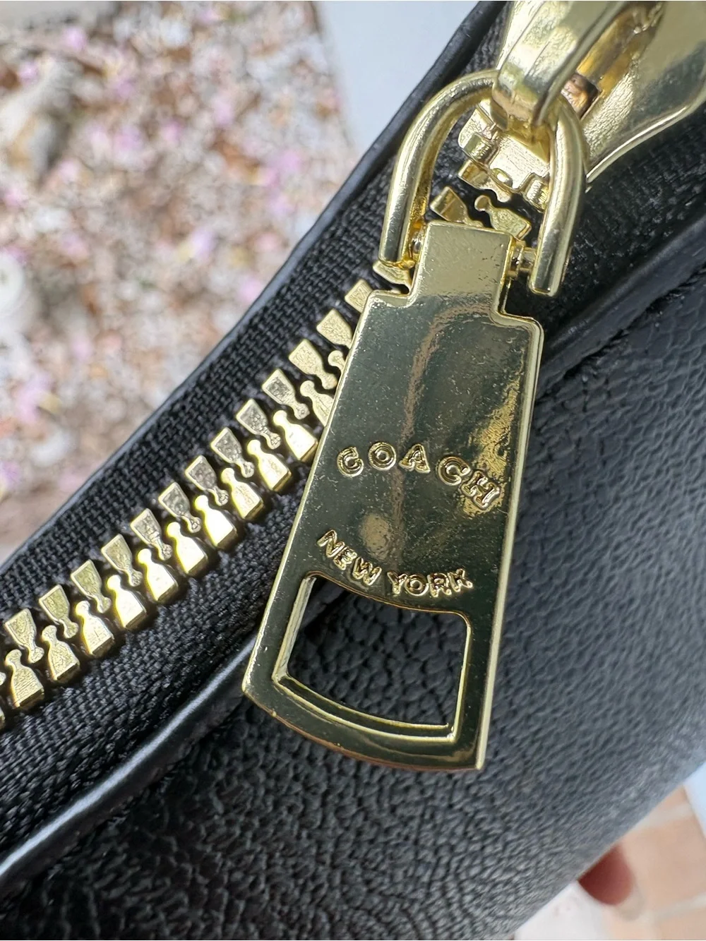 Coach Black Signature Canvas Shoulder Bag with Gold Chain Strap